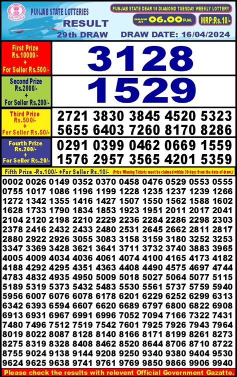 punjab state dear 10 diamond tuesday weekly lottery|Punjab State Lottery 30.01.2024 6 PM Result: DEAR 10 DIAMOND  .
